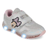 Sneaker W97889pr Suela Transparente Plata Minnie Mouse Mimi