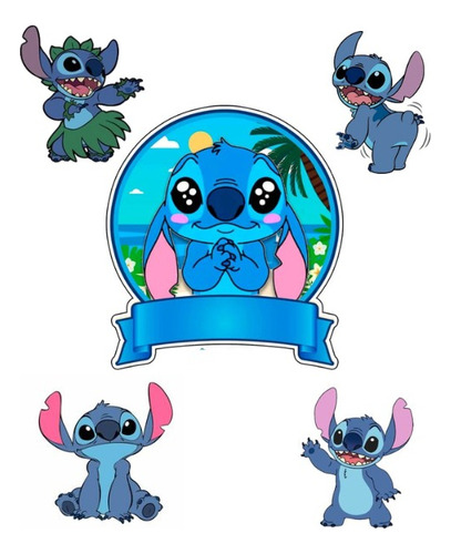 Topo De Bolo Stitch Personalizado Festa Aniversário