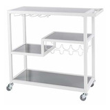 Holly Y Martin Zephs Bar Cart Acabado Gris Ahumado Con Vidri