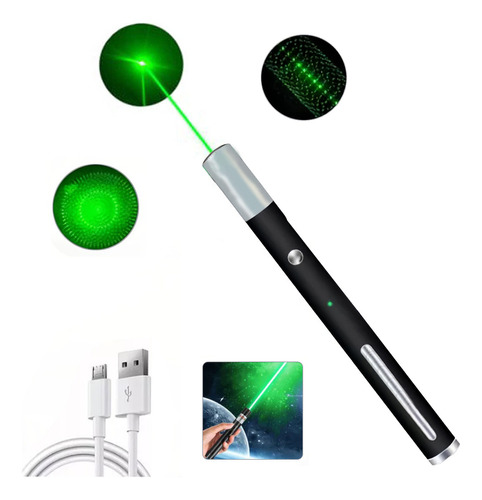 Láser Verde Puntero Usb Recargable Apuntador Laser 20km