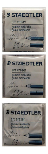 Set De 3 Gomas Moldeables Para Dibujo Staedtler Art Eraser