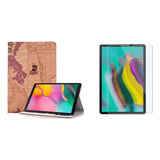 Funda Mapa + Templado Compatible Con Samsung Tab S5e T720