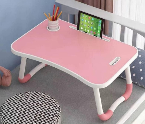 Mesa Cama Pagable Para Notebook Con Bandeja Y Portavaso