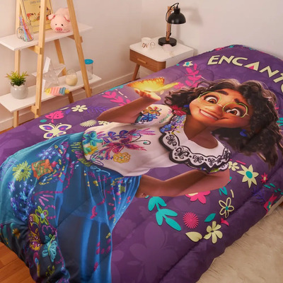 Acolchado 1 1\u002F2 Plaza Violeta Piñata Encanto Mirabel Niños Reversible | Mismo precio en cuotas