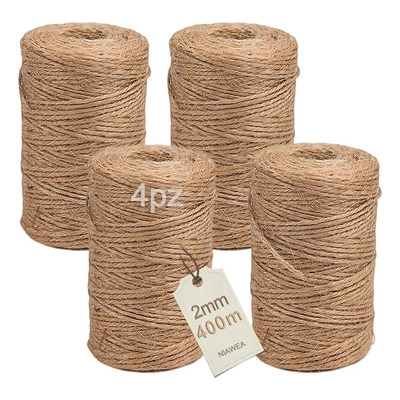 4pz Cordon Hilo Yute Natural Decorar\u002Fmanualidades 2mm X 100m | MercadoLibre