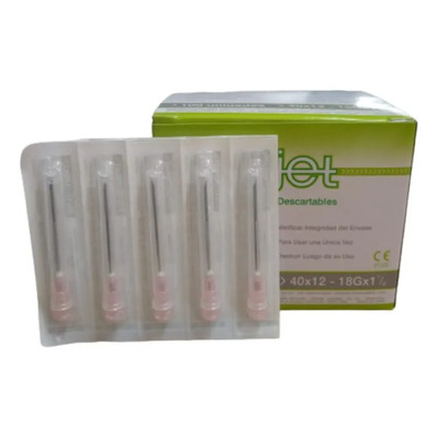 Agujas Descartables Neojet 18Gx1½ C\u002F100 Unidades Cono Rosa | MercadoLibre