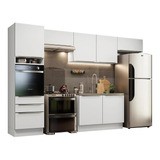 Cozinha Completa Madesa Lux 340001 Com Armário E Balcão Bbv Cor Branco/branco Veludo