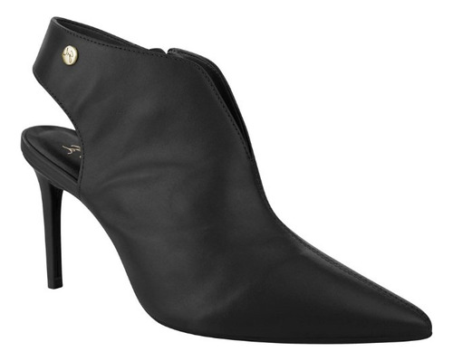 Scarpin Feminino Em Couro Salto Alto Bico Fino Sapato Preto