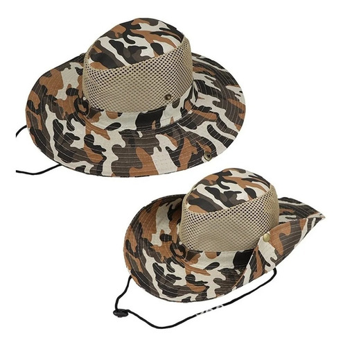 Sombrero Australiano Camuflado Liso Ajustable Respirable 