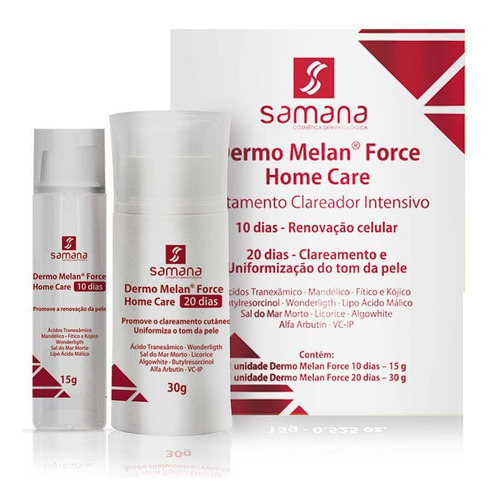 Loção Samana Dermo Melan Force Home Care - Tratamento Clareador Intensivo De 45ml