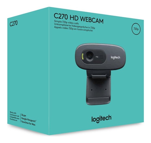 Câmera Webcam Logitech C270hd 720p Original Para Computador