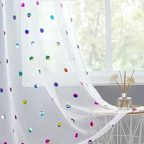 Cortinas Transparentes Blancas Con Estampado Metálico Para D