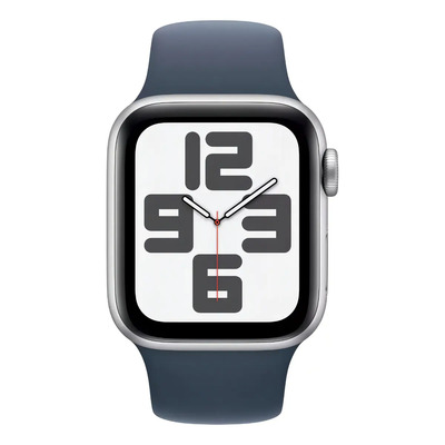 Apple Watch SE GPS (2da Gen) • Caja de aluminio color plata de 40 mm • Correa deportiva azul tormenta - M\u002FL | Meses sin interés