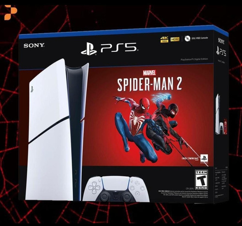 Sony Playstation 5 Slim 1tb Spiderman 2 Color Blanco Digital