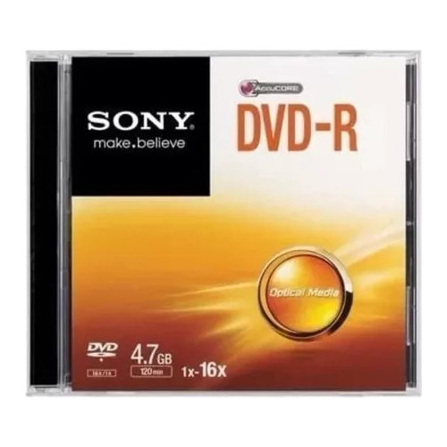 Pack 10 Dvd-r Sony 4.7gb Caja Estuche Negro Sin Portada