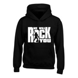 Buzo Queen You Will Rock  Logo Unisex Saco Hoodie