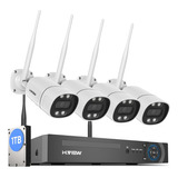 5mp Kit 4 Cámaras De Seguridad Videovigilancia Wifi Audio 