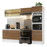 Armario De Cocina Completo Madesa Diamante 260cm 02 - B/m Color Blanco/marrón