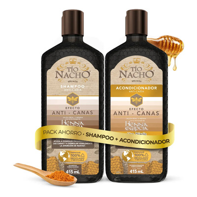 Tío Nacho Anti-canas Dúo Pack Shampoo + Acondicionador 415ml | MercadoLibre