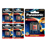 Kit 30 Pilhas Alcalina Premium Panasonic Aaa Palito Cartela