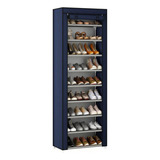 Zapatera De Closet Organizador Zapatos 9 Niveles Marco Metal Color Azul