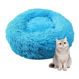 Cama Para Perro Pequeño Camita Con Felpa Antiestrés Cómoda Color Azul Claro / Blue