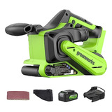 Kit Lijadora De Banda Inalámbrica Greenworks 24v Con Bolsa D