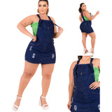 Macacão Jeans Feminino Plus Size Com Laycra Moda* Blogueira 