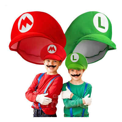 Disfraz Infantil De Mario Y Luigi Con Gorra Y Bigote