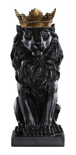 1 Estatua Luxo Leão Com Coroa Decoração 3 Cores
