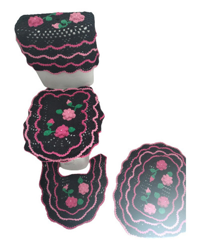 Jogo Banheiro Croche Floral