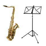 Kit Saxofone Tenor Ts-200 Laqueado + Estante De Partitura S2