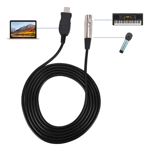 Cable Adaptador De Conexión De Micrófono Xlr Hembra A Usb Mi