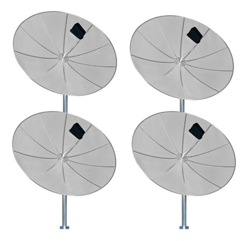 4 Antena Parabólica Banda C Via Satélite Telada 190cm 1.9 Mt