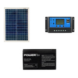 Kit Painel Placa Solar 20w 22w+bateria 7ah+controlador 10a