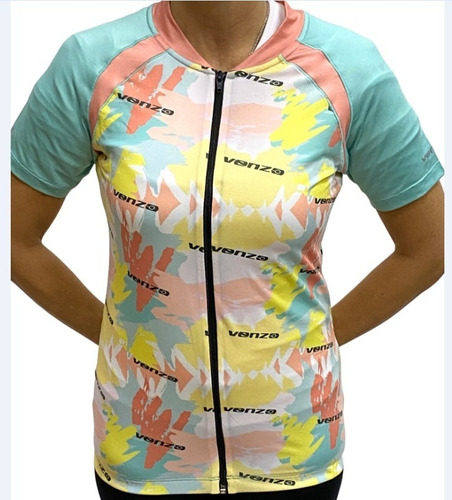 Remera Jersey Ciclismo Venzo Frida  M/c Pastel- Eggobike