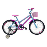 Bicicleta Infantil Aro 20 Feminina + Aro Aero + Cesta + Rod