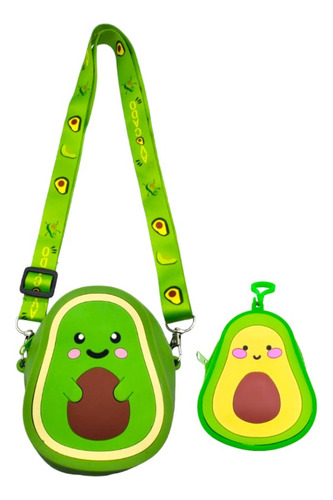 Monedero Y Bolso De Aguacate De Silicona Set X2 Pcs