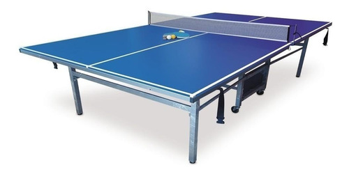 Mesa De Ping Pong Diversiones Bago Carro Fabricada En Mdf Color Azul