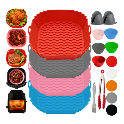 18p Freidora Aire Silicon Molde Reutilizable Tapete Hornear Multicolor
