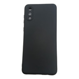 Funda De Silicona Negro Para Samsung A02 Cubre Camara Slim