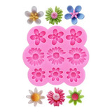 Mini Flores Diversas Molde Silicone Sabonete Vela Biscuit