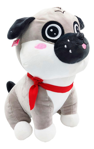 Juguete Peluche Perro Mascota Bull Dog Gris Niño Regalo