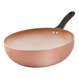 Sartén Wok 28 Cm Triple Capa Antiadherente Cerámico Hudson Color Cobre