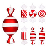 7pcs Decoración De Navidad Pvc Muletas Candy Colgante