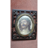 Antigua Pintura Miniatura 8.5cm Cristo Agonico Sxix Final 