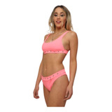 Bikini Mujer Top Con Arandelas Y Semiless Moda 2024 Calidad