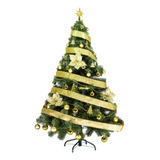 Arbol Navidad Tronador De Lujo 1,50mts + Kit 40 Adornos Oro