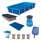 Kit Piscina 3000 Lts + Capa, Forro + Filtro 110v + Clorador