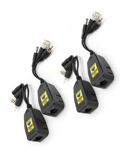 Transmisor De Conector De Vídeo 3 En 1 Power Balun, 2 Pares,